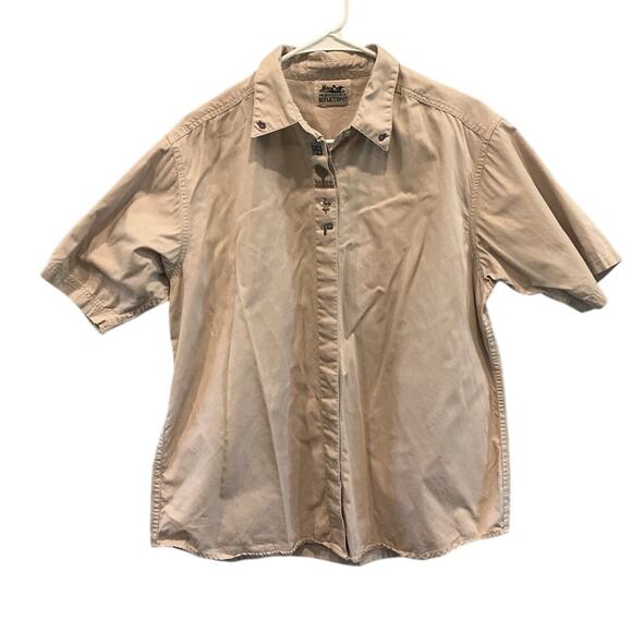 Vintage Northern Reflections Women Collared Shirt Beige Embroidered Bird Country - Picture 1 of 7